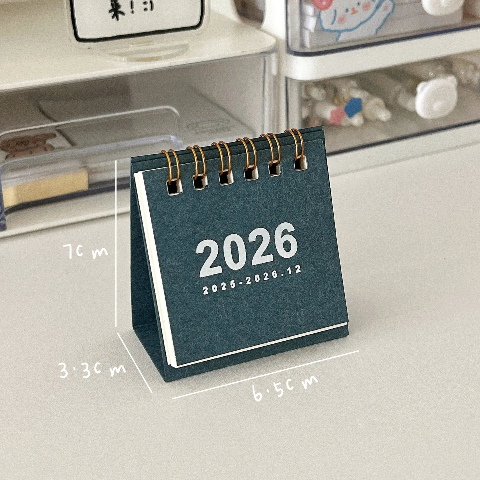 2026 Mini Simple Desk Calendar - Creative Spiral-Bound Calendar for Desktop Decoration & Office Stationery