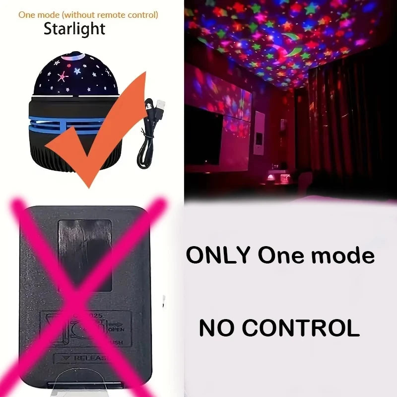 1pc Star Projector, Galaxy Projector, Water Ocean Wave Projector For Bedroom Night Light  Room Decor With 7-Colors Patterns